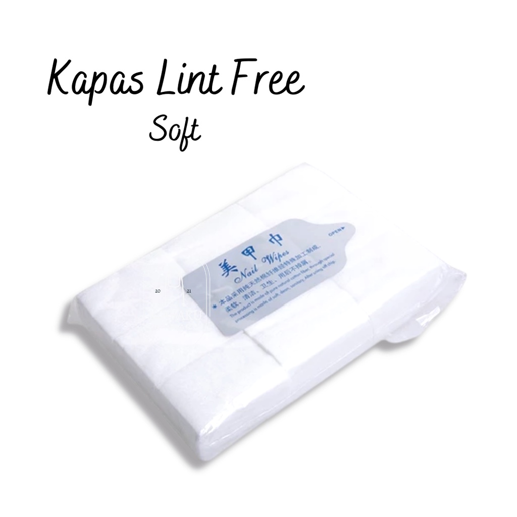 Kapas Lint Free Cotton Nail Art isi 900 / wipes tanpa serat serabut