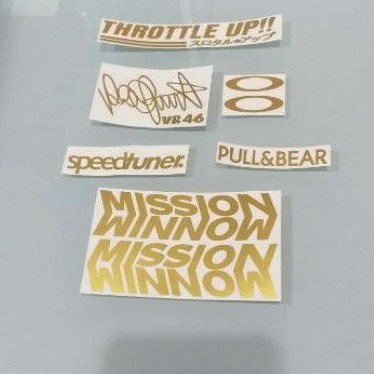 

stiker mission winnow gold, silver, white set