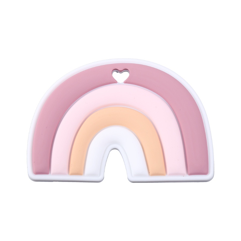 Mary Mainan Teether Manik-Manik Silikon Warna Pelangi Untuk Bayi