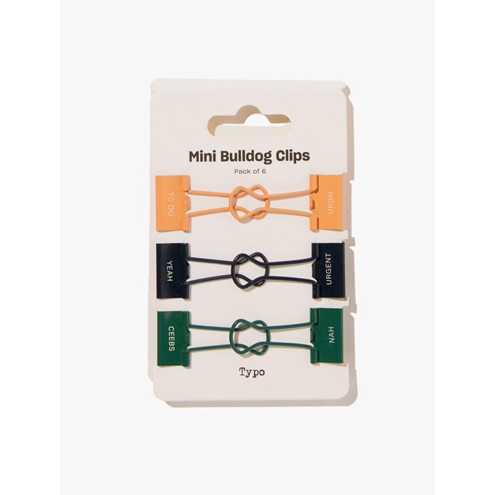 

Klip | Typo - Klip Kertas - Mini Bulldog Clip 6Pk - Orange Navy Basil