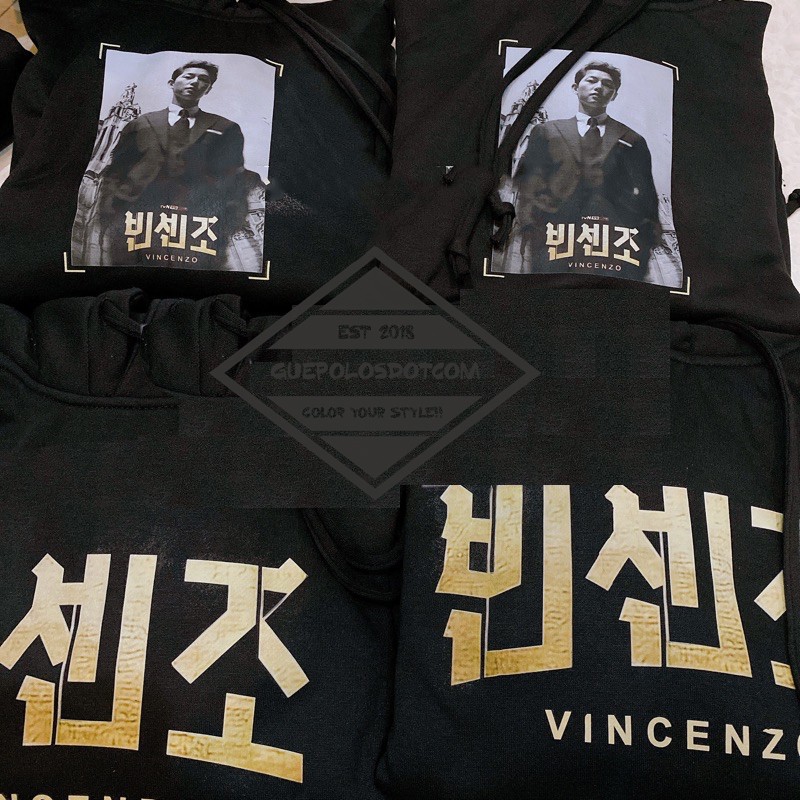 jaket hoodie VINCENZO CASSANO Depan belakang - JAKET VINCENZO DRAKOR NETFLIX  KDRAMA VINCENZO
