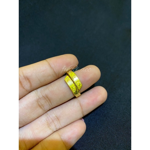 Cincin Koin 91 Ukir Bunga
