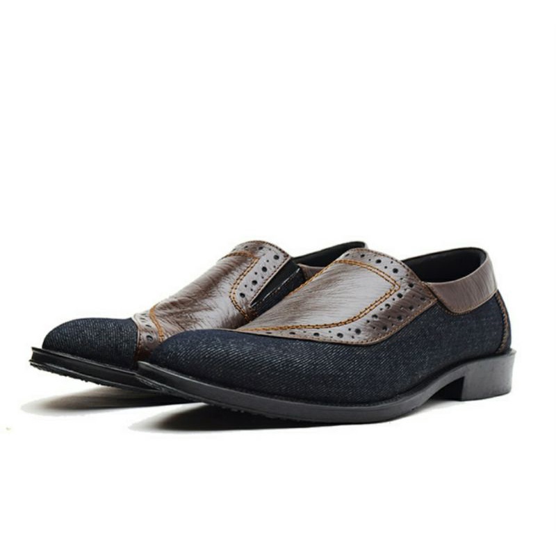 Sepatu Kerja Slip On Pria / Pantofel Semi Formal Cowok Kantoran WT-1 Kulit Jeans, 44