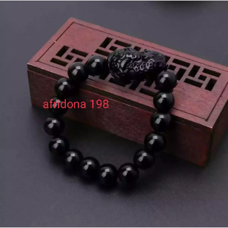Gelang pria Batu Giok hitam asli original/Gelang Batu Giok