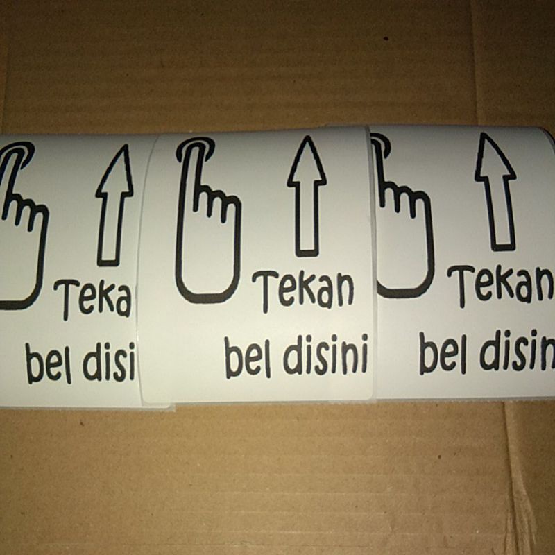 Stiker Tekan Bel Disini 3 pcs