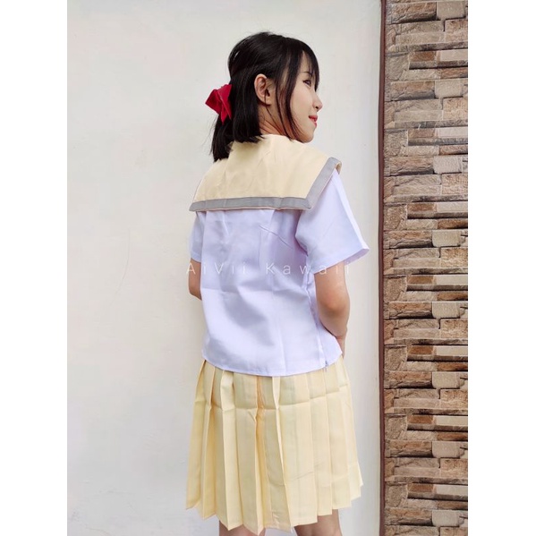 【AiVii】KOSTUM COSPLAY SERAGAM SEKOLAH JEPANG PASTEL YELLOW