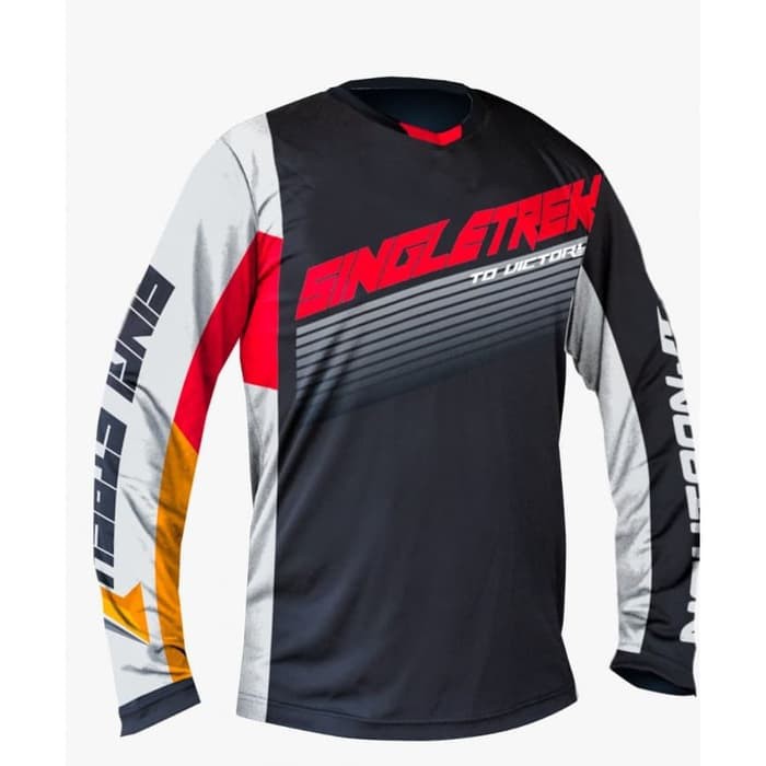 Jersey sepeda STR Neutron LENGAN TIGA PER EMPAT Double-V-Neck CoolTech