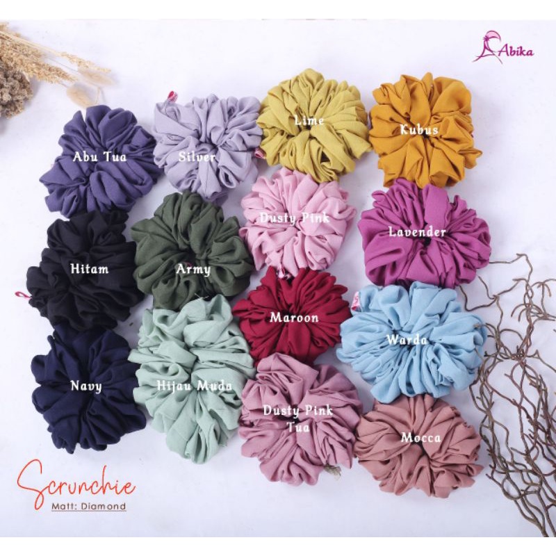 Scrunchie (ready lavender, dusty pink, dusty pink tua, silver & warda)