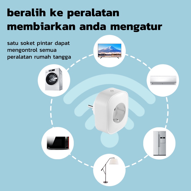 Kadonio WiFi Smart Plug Socket 16A monitor kontrol daya Colokan stop kontak timer