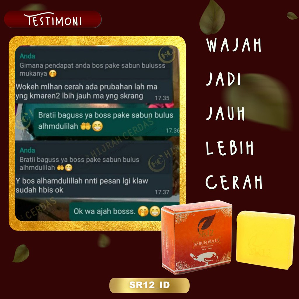 SABUN BULUS SR12 / MENGENCANGKAN WAJAH / AMPUH ATASI STRETCH MARKS / SELULIT TUBUH