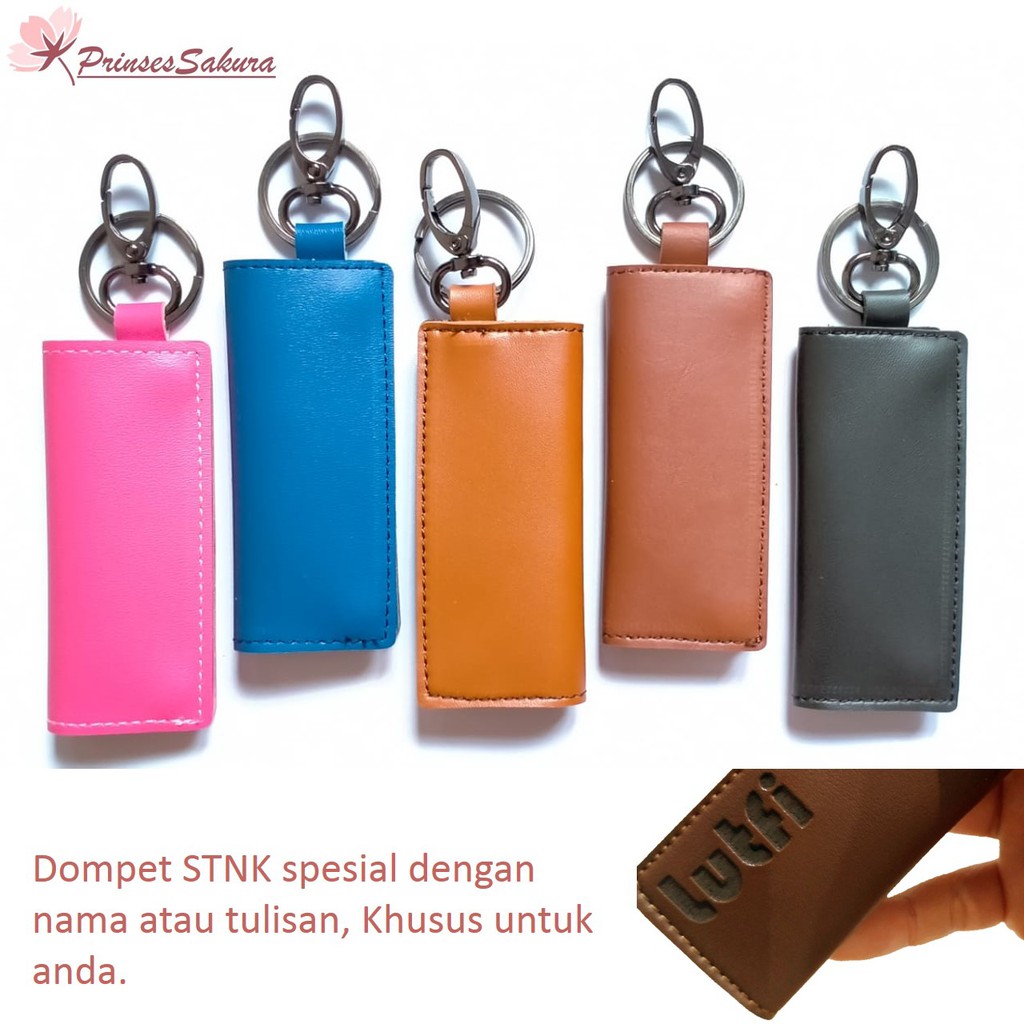 Gantungan kunci dompet STNK MOBIL MOTOR bisa custom nama sendiri