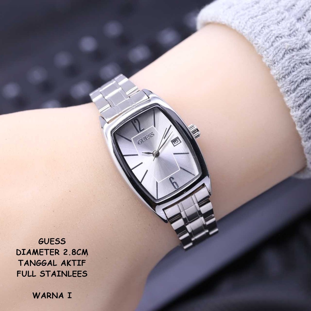 ( BISA COD ) Jam Tangan Wanita/Cewek Guess Capsul Full Stainless Tanggal Aktif