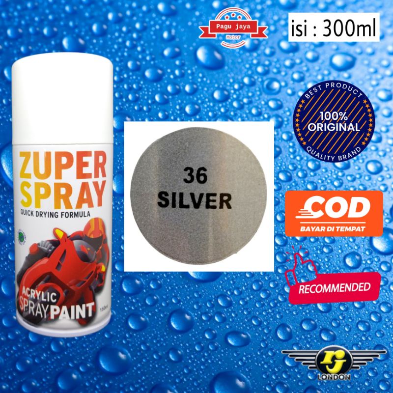 pilox cat semprot silver 300cc zuper spray paint produk dari rj london