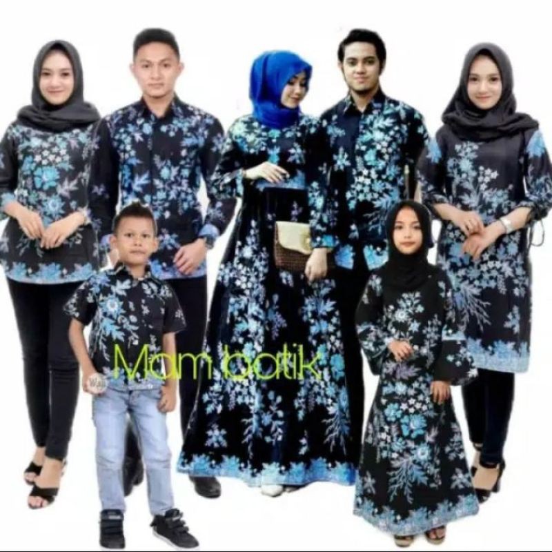 Sarimbit/couple batik keluarga sania ruffle ndoro jowi batik couple keluarga terkomplit dan terbaru