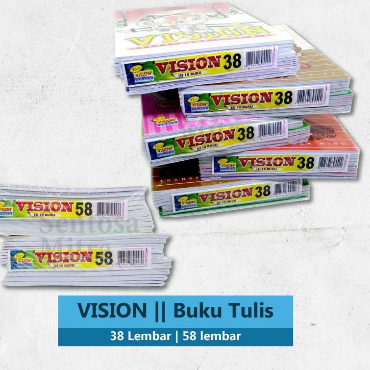 

Paling Diminati! Buku vision per (pak).1 pak isi 58 lembar isi 10 buku.
