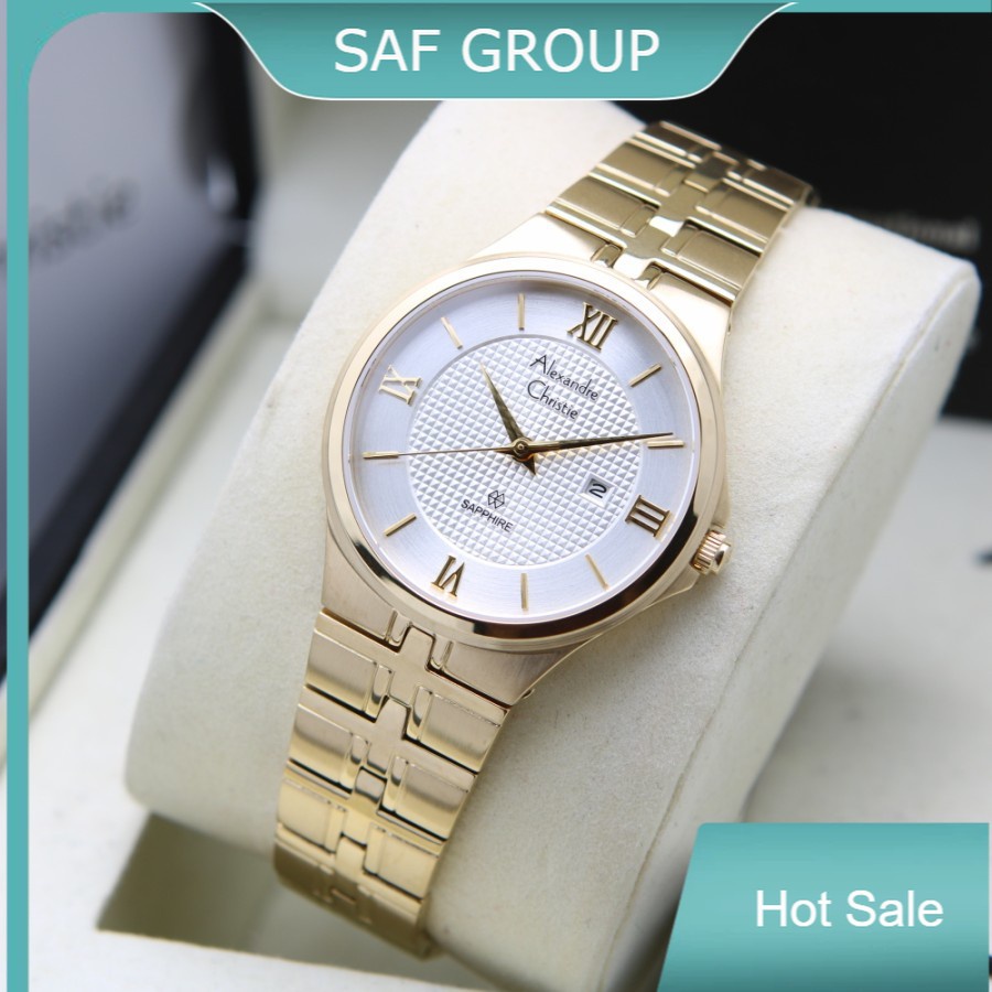 JAM TANGAN WANITA ALEXANDRE CHRISTIE AC 8541 AC8541 GOLD WHITE ORIGINAL by plp