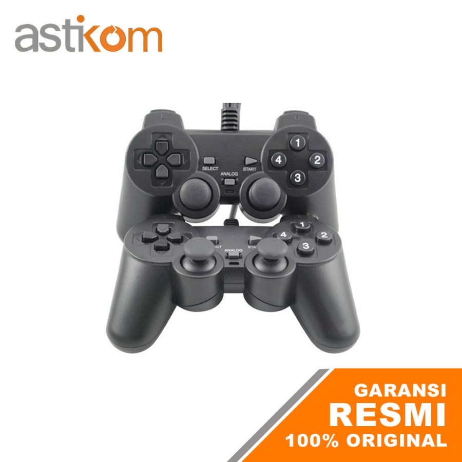 Gamepad Game Pad Double Usb Eyota Hitam Stik PS PC JOYSTICK PC