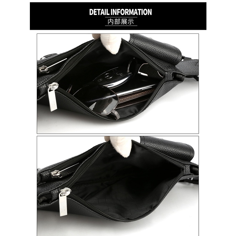 Tas Selempang Kulit PU Tas Fanny Untuk Ponsel Tas Dada Tas Pinggang Model Kasual