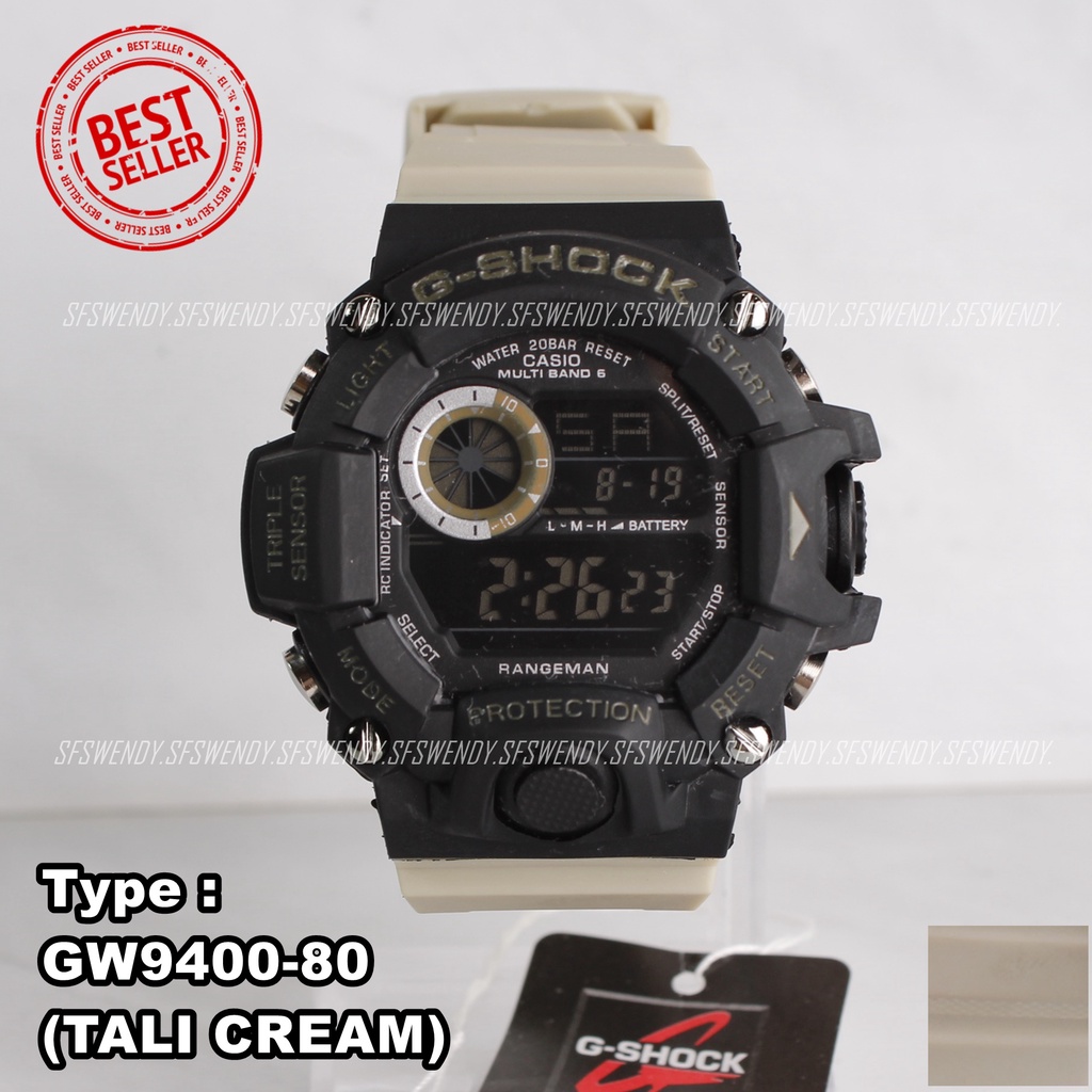 TERMURAH !!! G Shock GW-9400 RAnge-man Hijau Cream Hitam army jam tangan digital pria &amp; anak anak anti air sporty