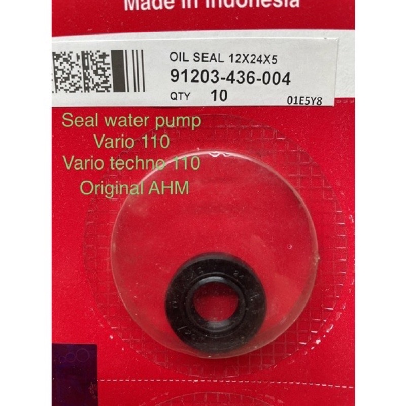 Seal Water Pump (12x24x5) Vario 110, Vario Techno 110