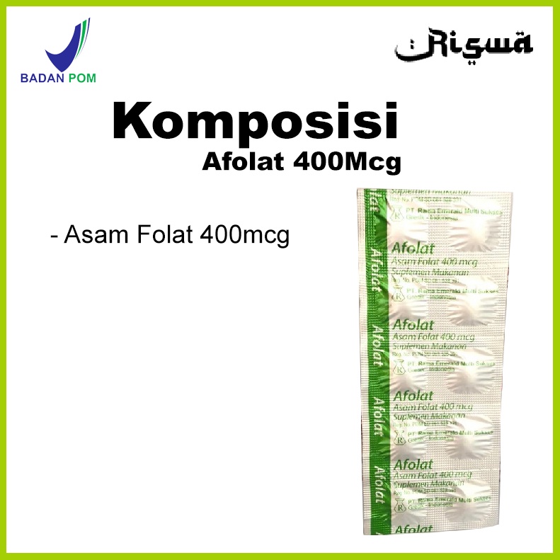 Afolat Asam Folat 400 mcg Promil Afolat Untuk Program Hamil Isi 10 Tablet