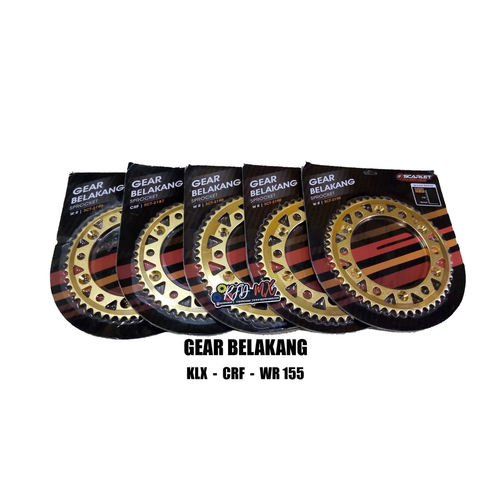 GEAR SCARLET / GEAR BELAKANG SCARLET / GEAR BELAKANG KLX CRF WR SCARLET