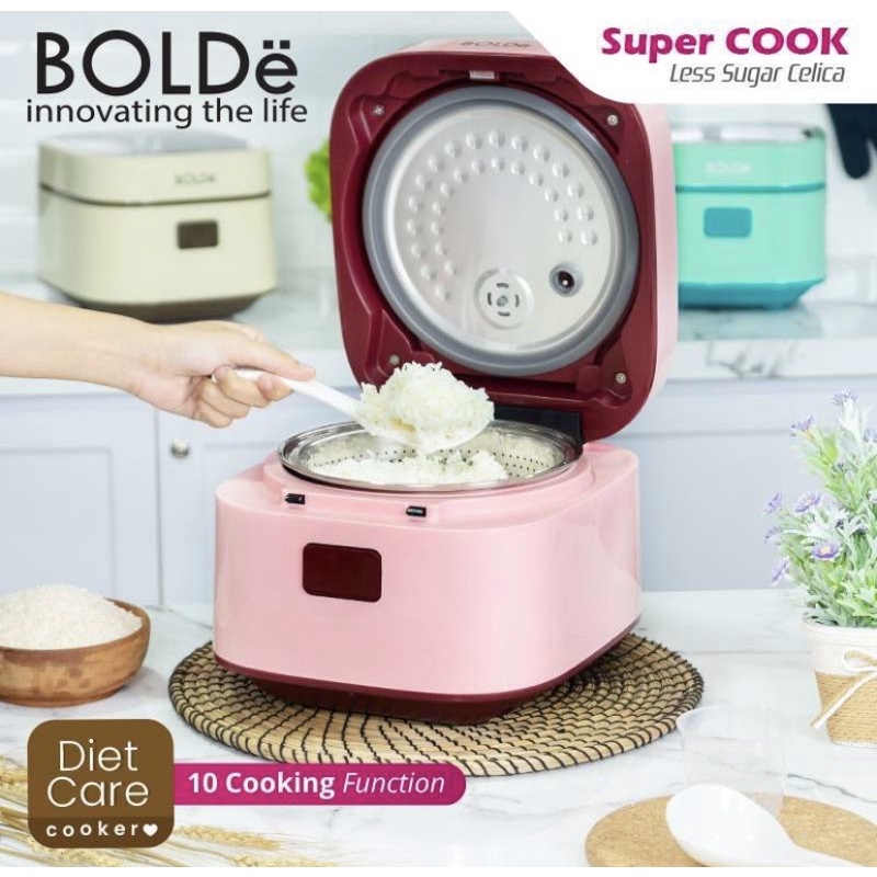 BOLDe SUPER COOK LESS SUGAR CELICA 1,2 LITER - MAGIC COM DIGITAL - RICE COOKER - Low Carbo Diet