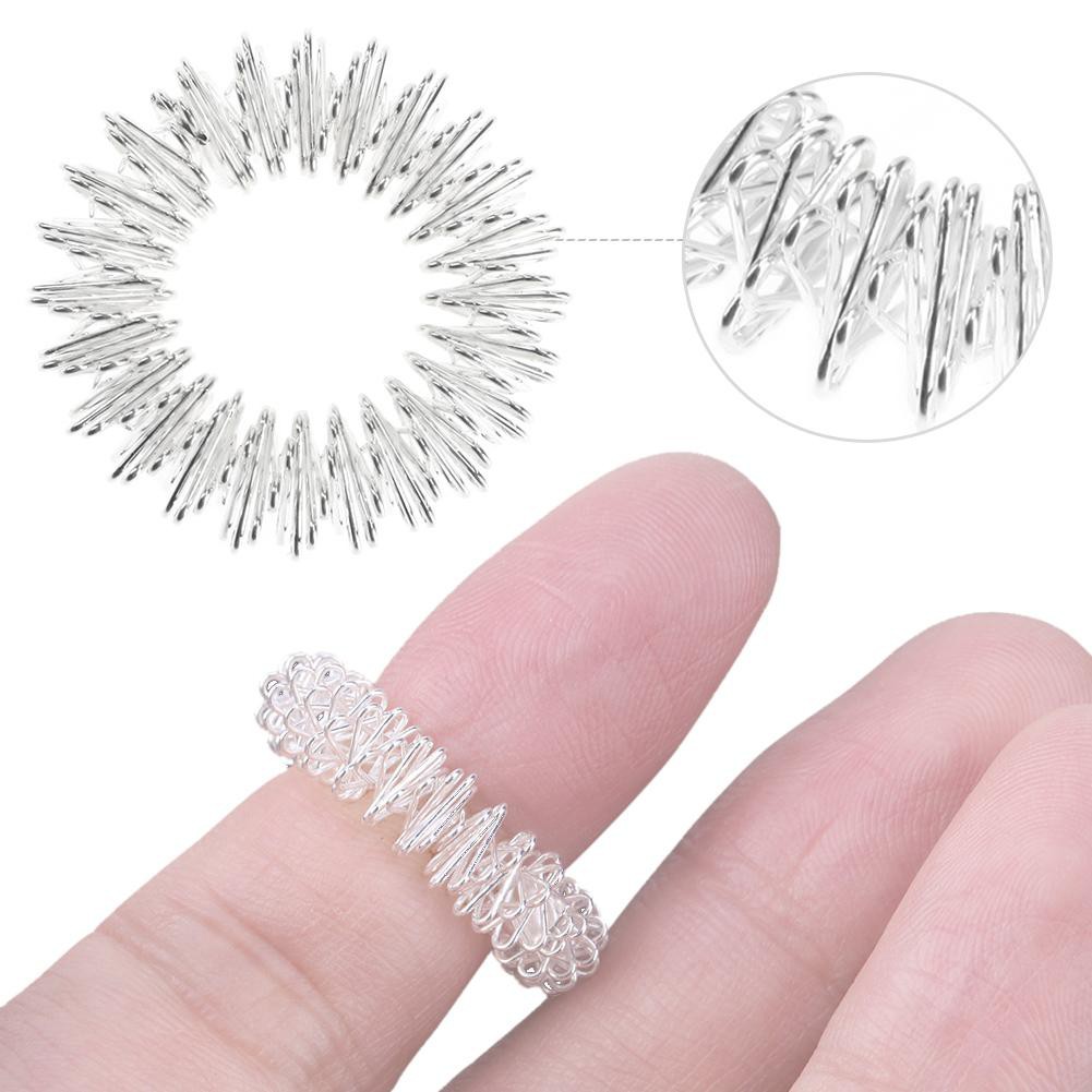 MOJITO Stainless Steel Finger Massage Ring Acupuncture Ring Hand Finger Massager