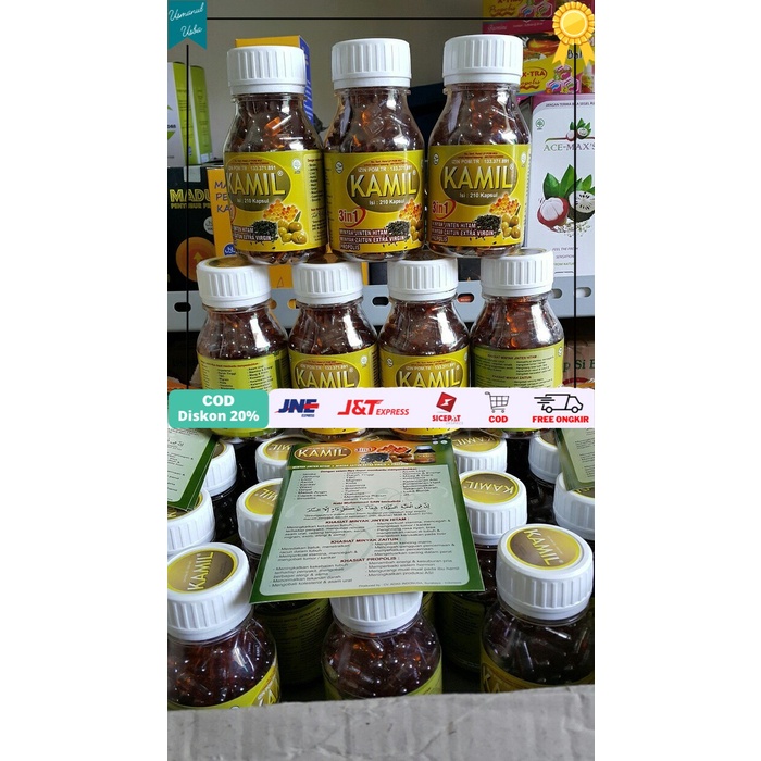 

◾COD◾ Kamil 3 in 1 (Jinten Hitam Habbatussauda Propolis Zaitun) 210 Kapsul