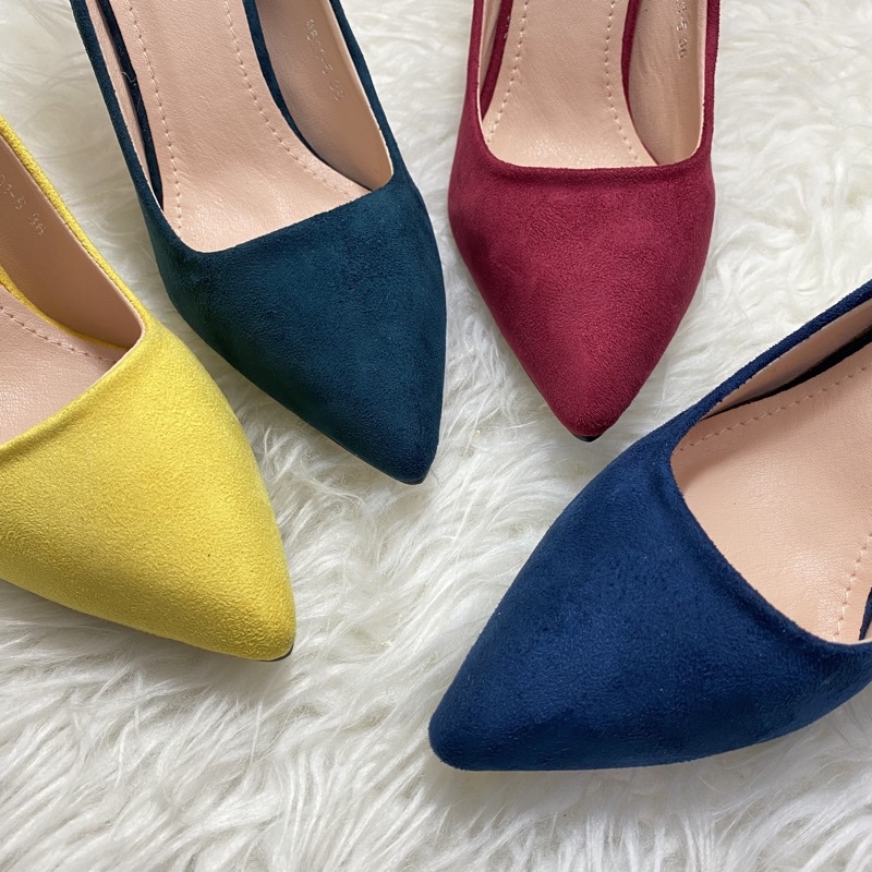 @gemilangshoes high heels TMT 9501 polos suede (restock best seller) sepatu tumit wanita import-1