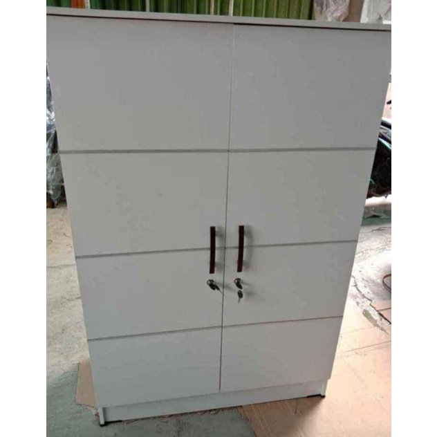 Lemari kayu 2 pintu gantungan full kunci Lemari pakaian Lemari murah