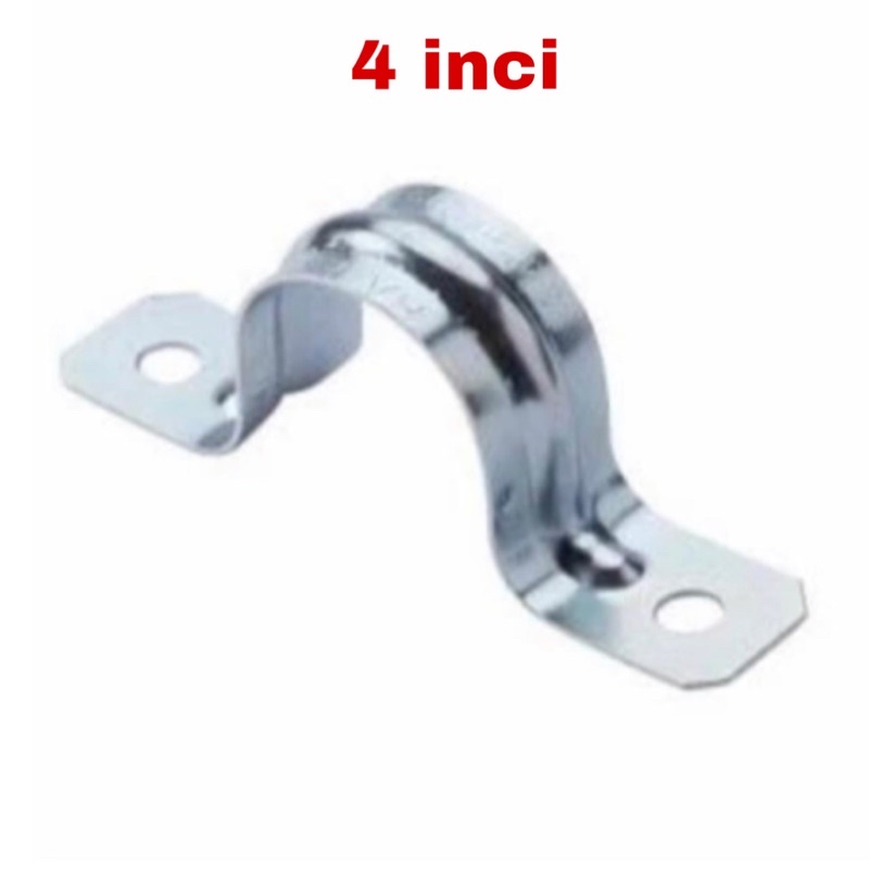 Klem pipa plat besi 4 inci Clamp iron U 4inci Klem kabel Klem wayar besar 4 inchi u