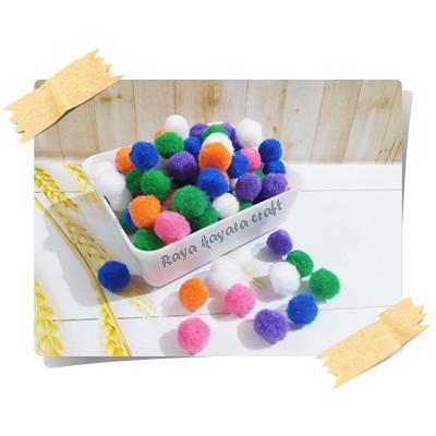 Pompom Polos Bola Bulu/Edufuntoys/sensory toys/Mainan Anak/per pak 15mm  50bh