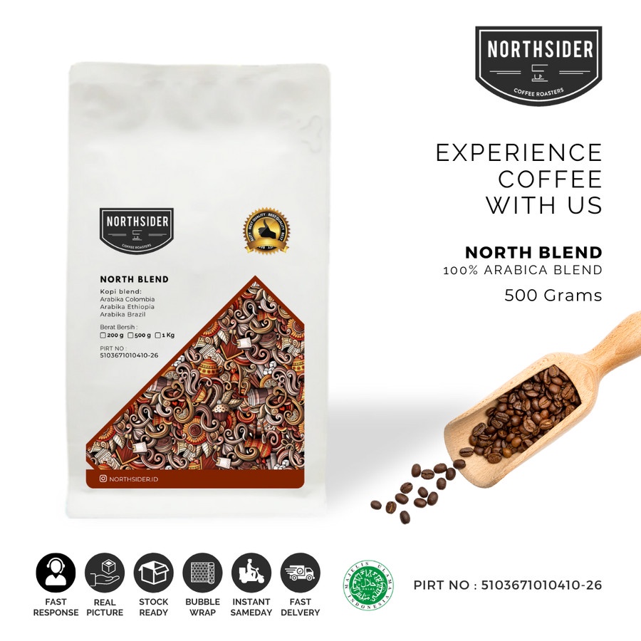 BIJI KOPI ARABIKA NORTH BLEND - 500GR NORTHSIDER ESPRESSO BLEND