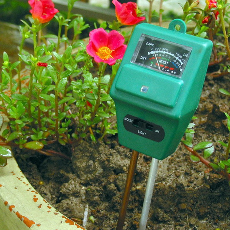 Alat Pengukur Kelembaban Tanah 3 in 1 Soil Moist PH Detector Analyzer - Green