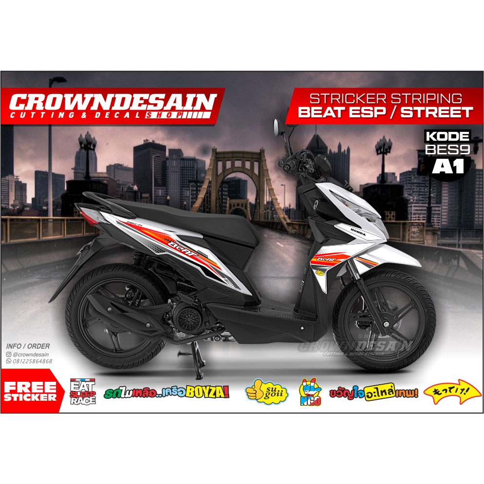 STRIPING STIKER BEAT STREET/VARIASI STIKER BEAT/STIKER MOTOR CUSTOM/STRIPING HONDA BEAT STREET