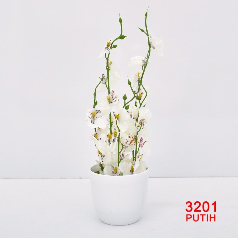 TIB / COD P3201( 1 KILO BISA 20 PCS ) BUNGA ANGRET / BUNGA PLASTIK/BUNGA DEKORASI-PUTIH