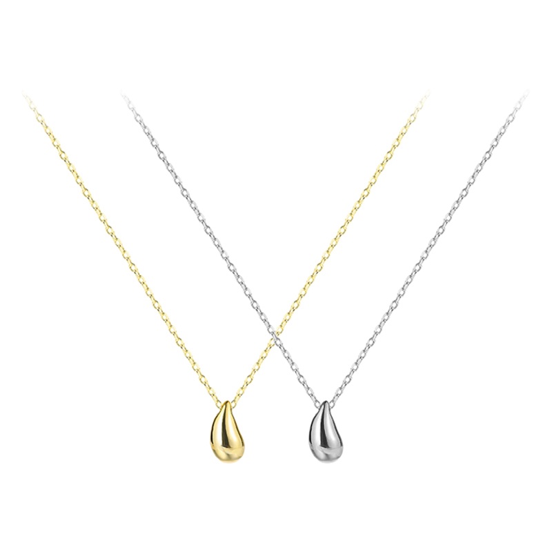 Kalung Rantai Klavikula Bahan S925 Sterling Silver Desain Water Drop Untuk Wanita