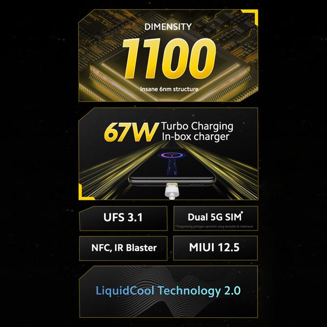 POCO X3 GT 8GB+256GB 6nm Dimensity1100 64MP Triple Kamera Layar DotDisplay FHD+ 6,6� 120Hz 5000mAh-4