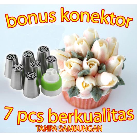 

KUE-PENGHIAS-ALAT- SPUIT RUSIA 7PCS DENGAN KONEKTOR MENGHIAS KUE SEPUIT RUSIA BERKUALITAS -ALAT-