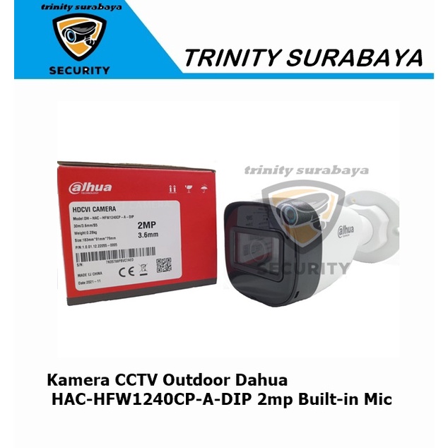 Kamera CCTV Outdoor Dahua HAC-HFW1240CP-A-DIP 2mp Built-in Mic