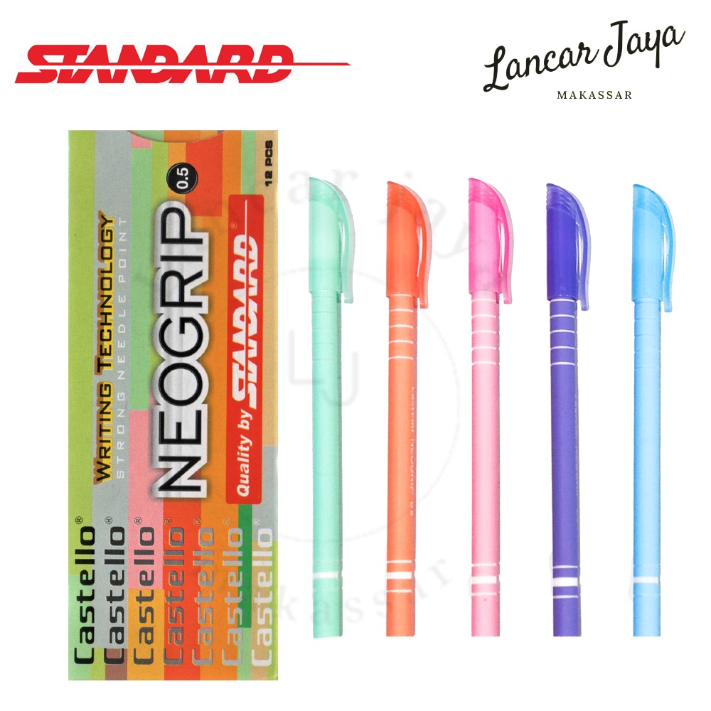 

[ 1 BOX / 12 PCS ] Pulpen Pena Pen Standard Castello Neogrip 0.5 mm