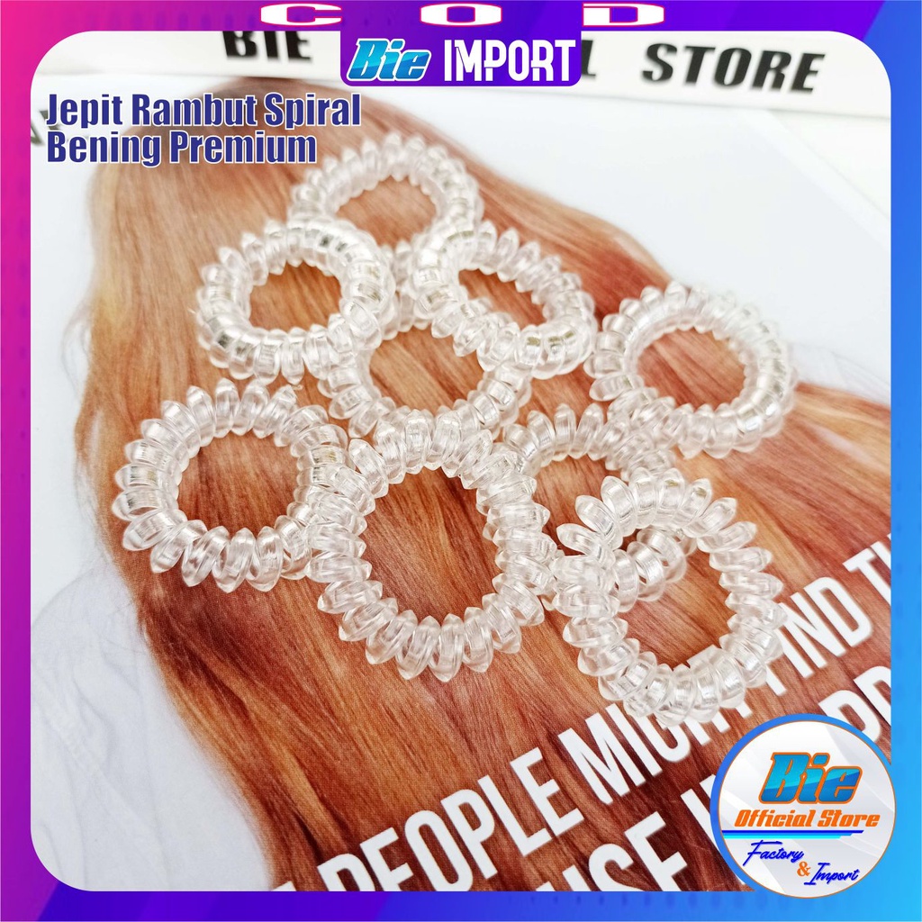 Ikat Rambut Spiral Bening Premium Impor Best Seller