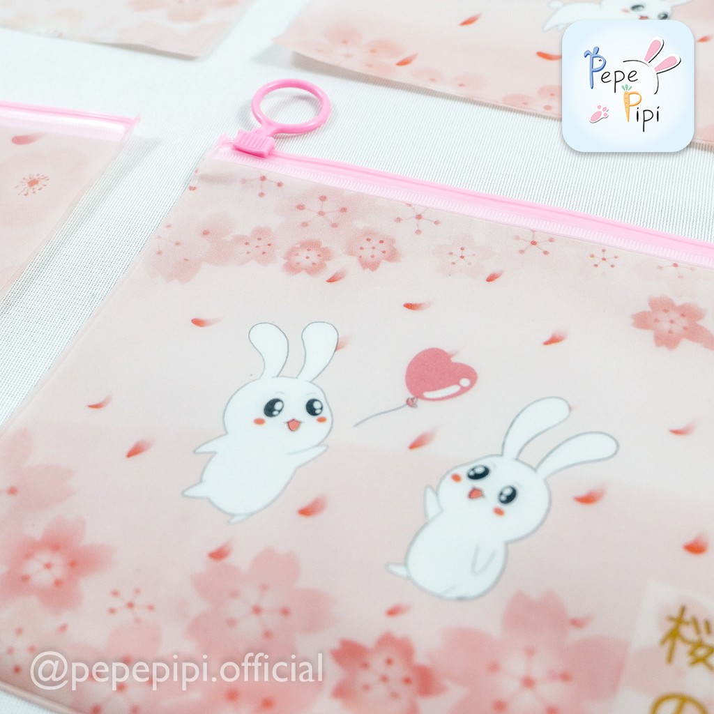 Map Kelinci Bunny Rabbit ukuran kertas A5 dengan Zip Lock Pouch