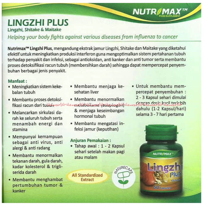 Nutrimax Lingzhi Plus 30 capsules Vitamin Daya Tahan Tubuh