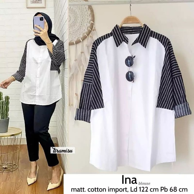 Ina Blouse jumbo,kemeja jumbo,baju kerja wanita jumbo