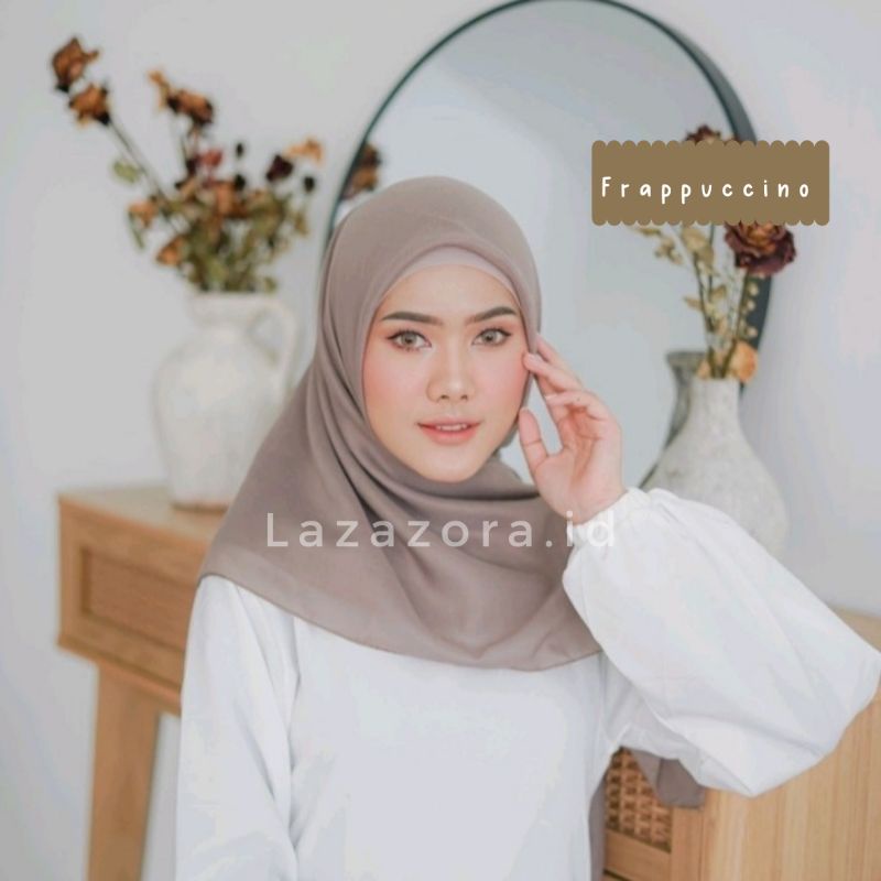 Hijab Segiempat Paris Premium Original Jahit Tepi 115×115 Cm Murah Anti Nerawang Tebal Anti Letoy Anti Mleyot-Frappuccino