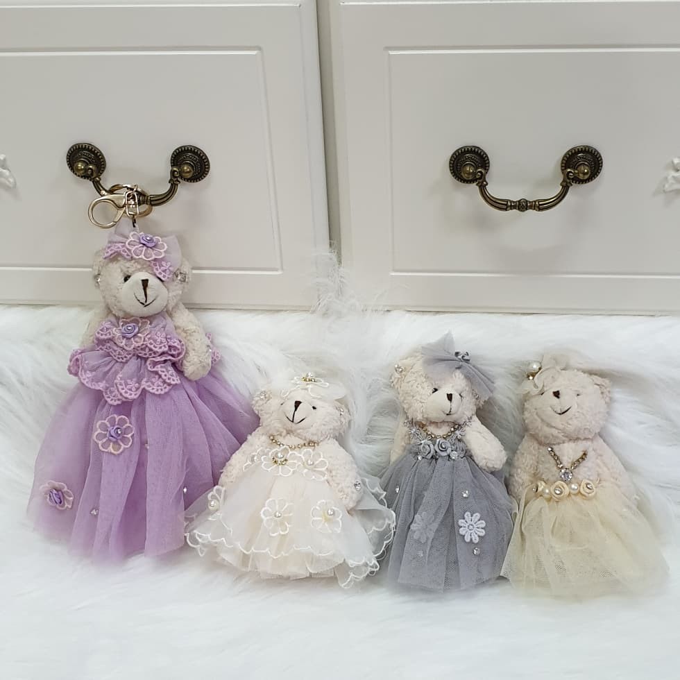 teddy brides doll bag charm 13cm