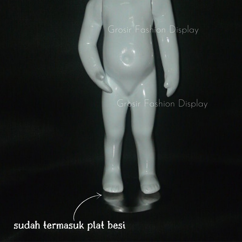 Patung Manekin Anak Full Body Fiber Wajah Alien Warna Putih 2 Atau 3 Tahun Cewek Cowok-SET D