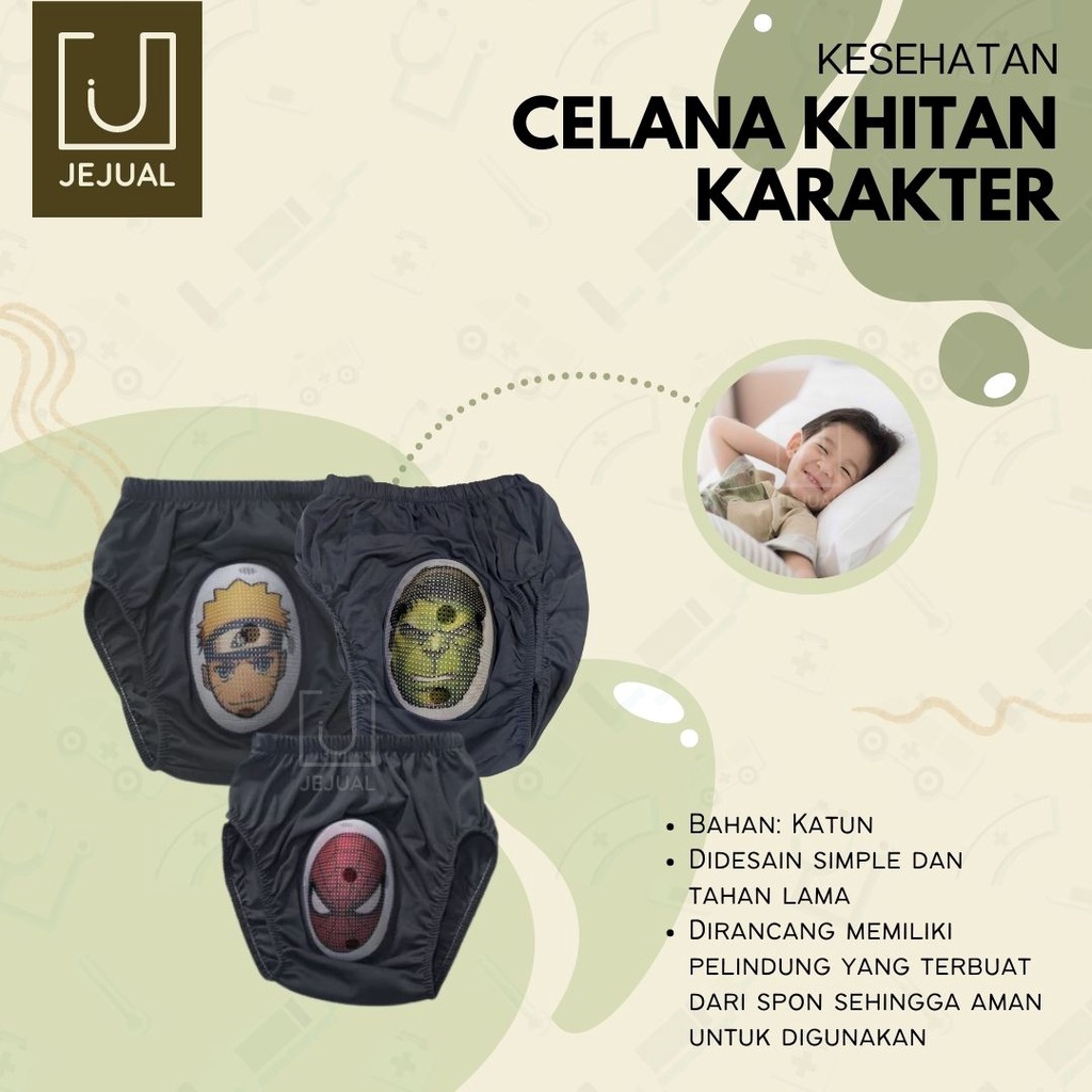 CELANA DALAM KHITAN Anak KARTUN Karakter/Khitanan/Sunat/Sunatan Clana/Sempak/CD/Kolor Batok Pelindun